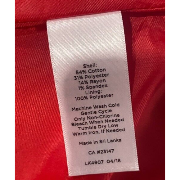 Talbots red lined pockets cotton blend textured women's jacket/coat size 12 (L) - Picture 5 of 6